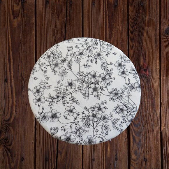 Kitchenaid Bowl Cover, Reversible Black White Floral and Blue Rose Mixer Cover - Picture 2 of 8